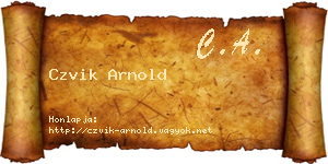 Czvik Arnold névjegykártya